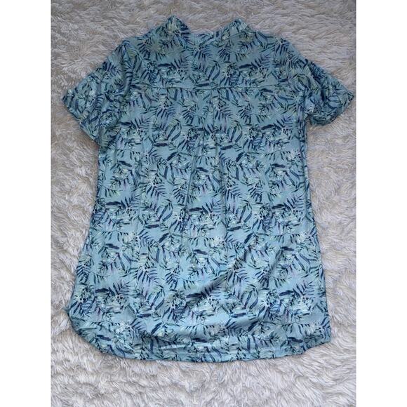 NineDaily women's sz. L Blue/ Aqua Design zip front top. New w/out tags. - Picture 7 of 9